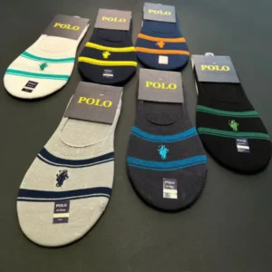 جوراب کالج مردانه گلدوزی شده طرح polo (6عددی)